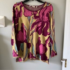 Soft Surroundings Long Sleeve Well Made Knit Floral Sz Med NWT